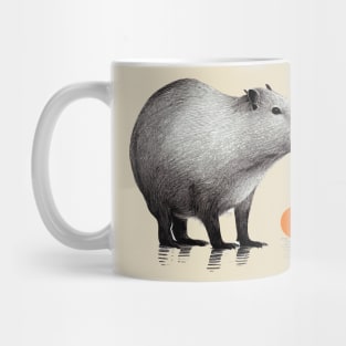 Capybara with an Orange Mug